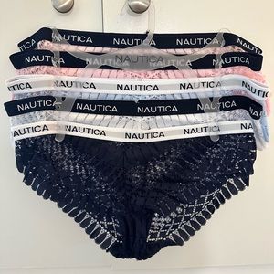 New Nautica 5-Pack Lace Hipster Underwear Panties